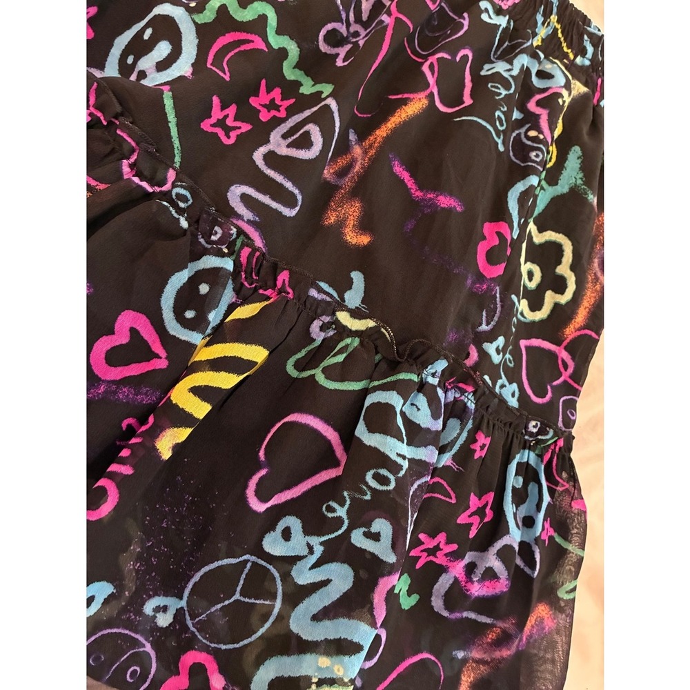 Black Polyester Tiered Skater Skirt Size 2X -‎ Made in India - Picture 4 of 10